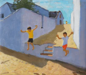 Saltare da un muro, Mykonos, 2015